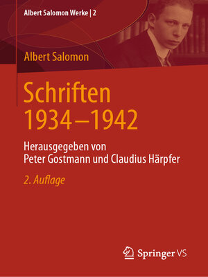 cover image of Schriften 1934--1942